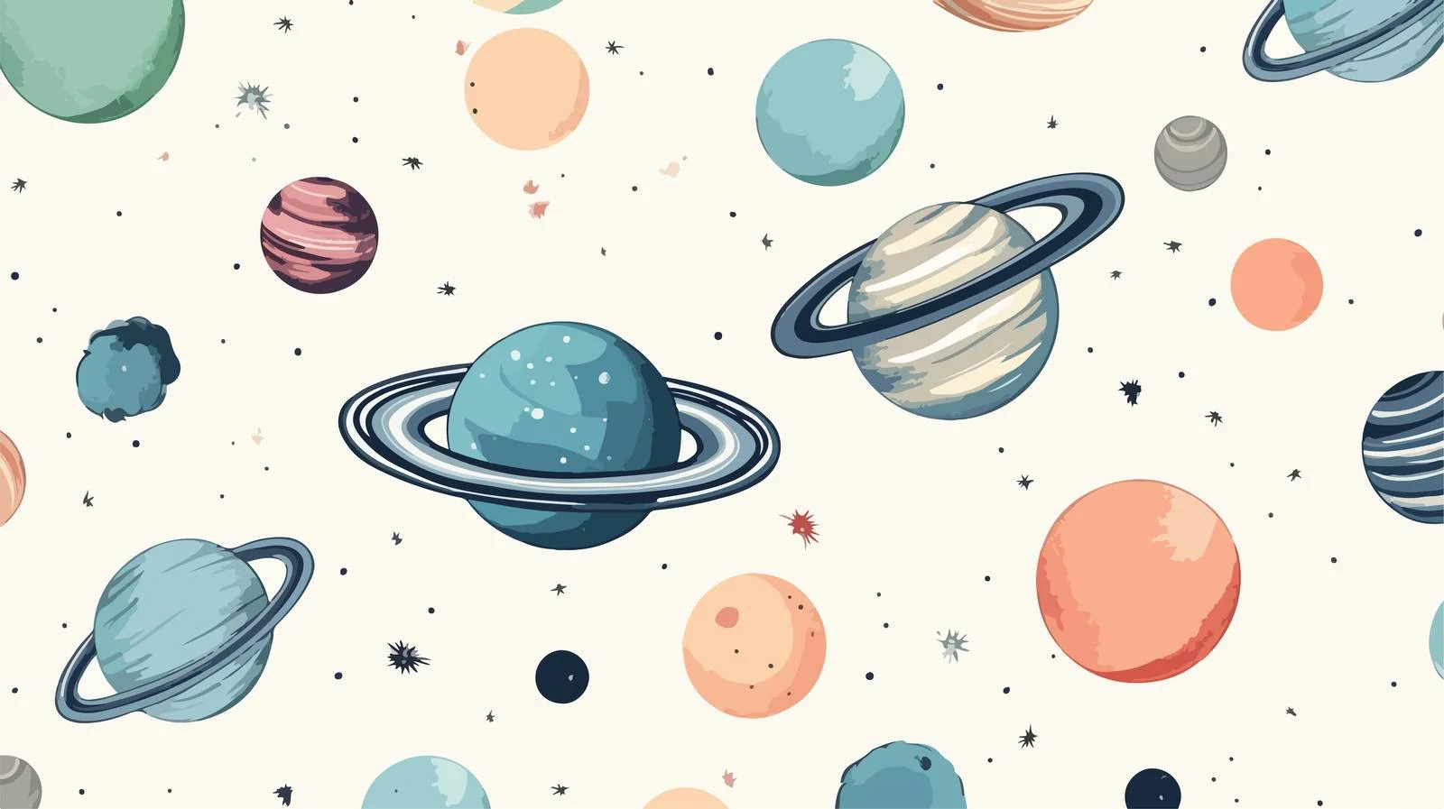 Celestial Bodies Seamless Pattern with Planets — free download from Dotvec