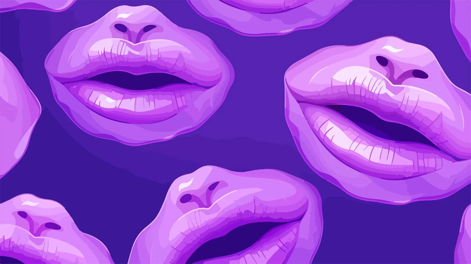 Elegant Lips Pattern on Purple Background — free download from Dotvec