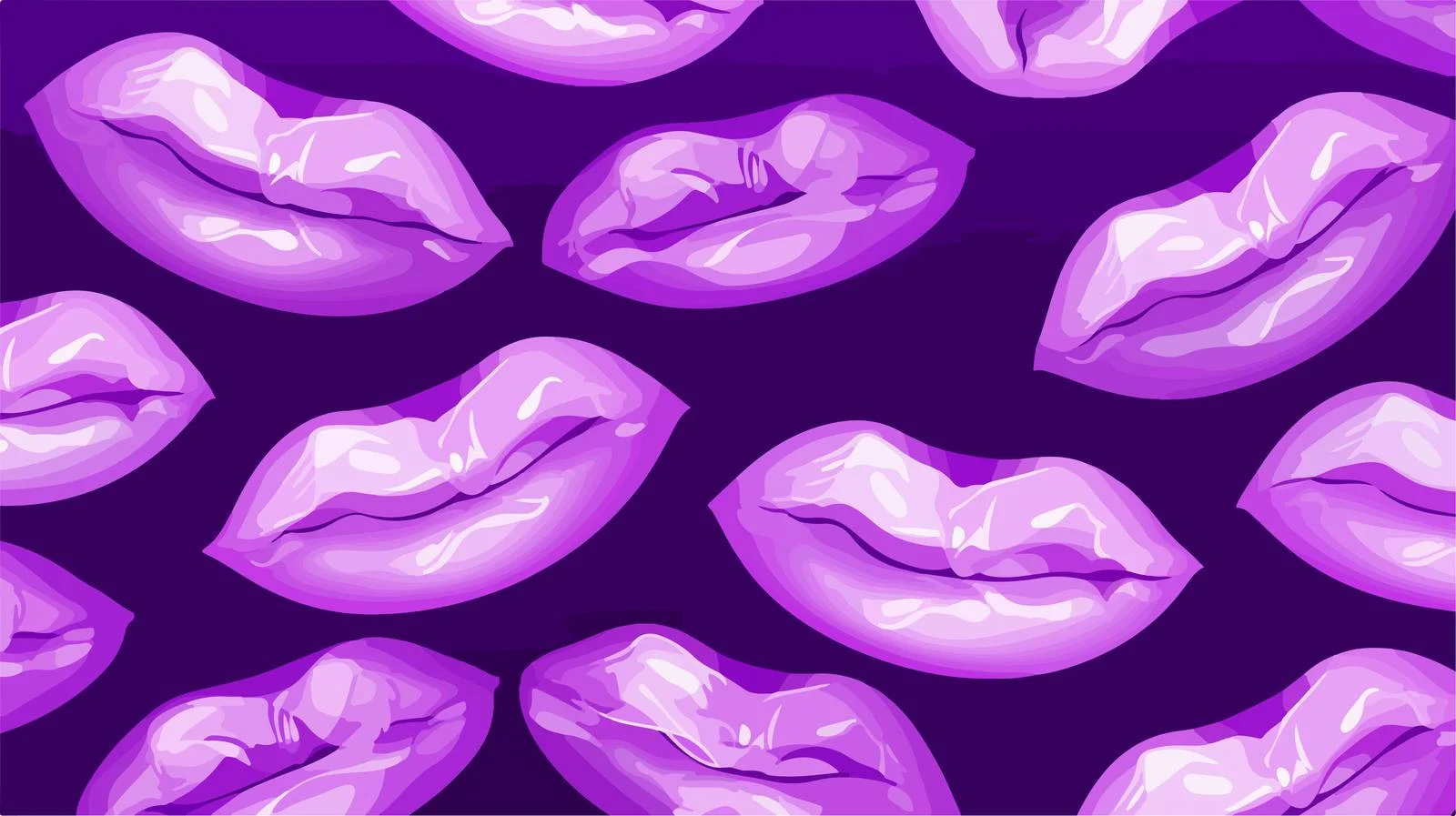 Elegant Lips Pattern on Purple Background — free download from Dotvec