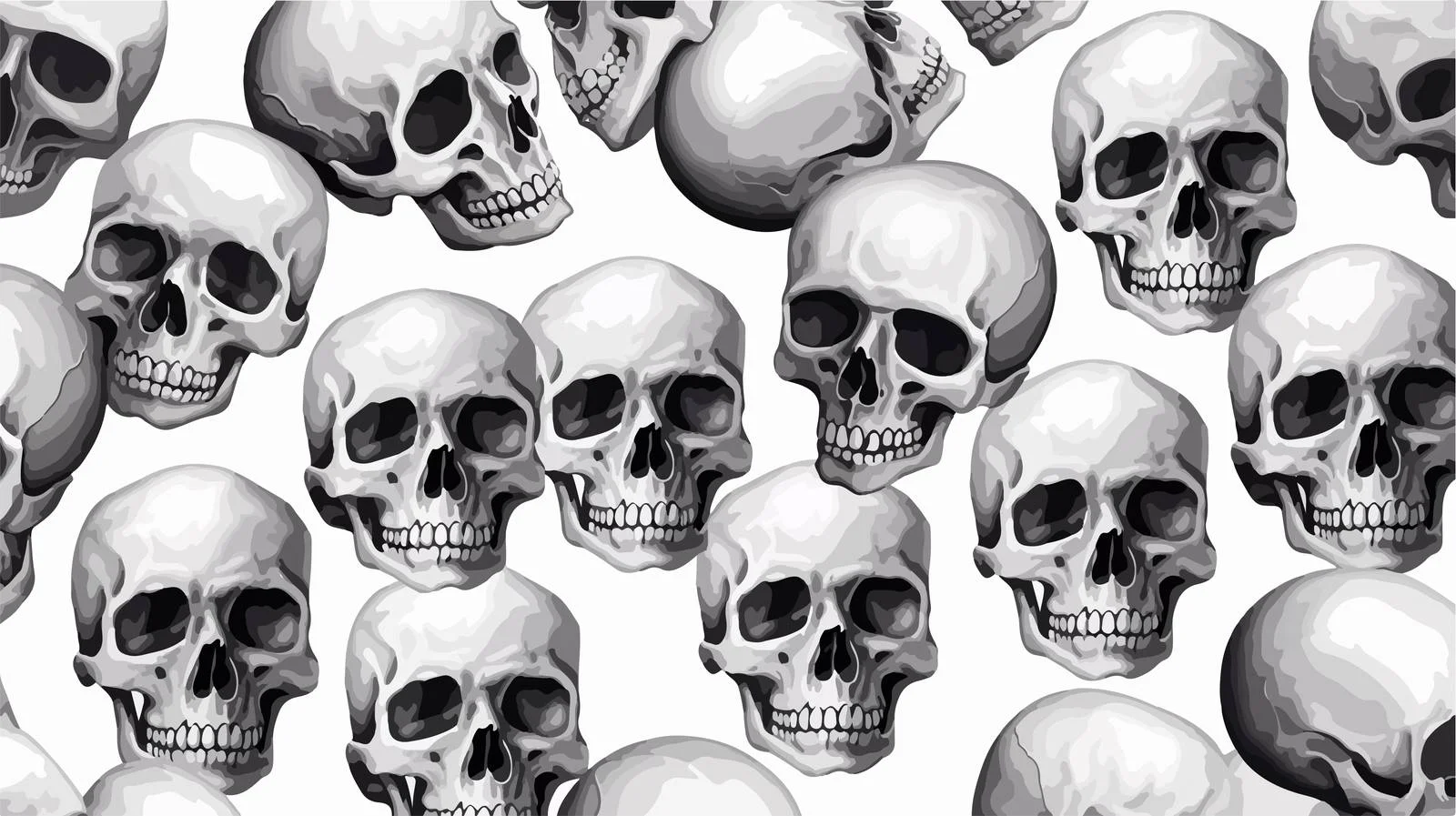 Realistic human skull seamless pattern design — free download from Dotvec