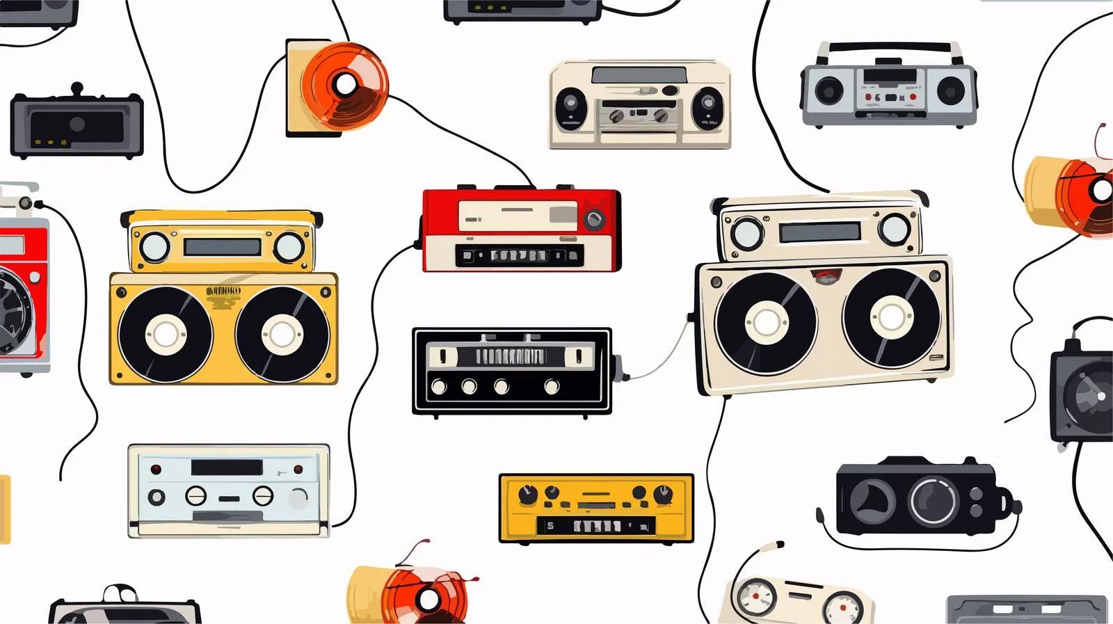 Vintage Music Reel Seamless Pattern Design — free download from Dotvec