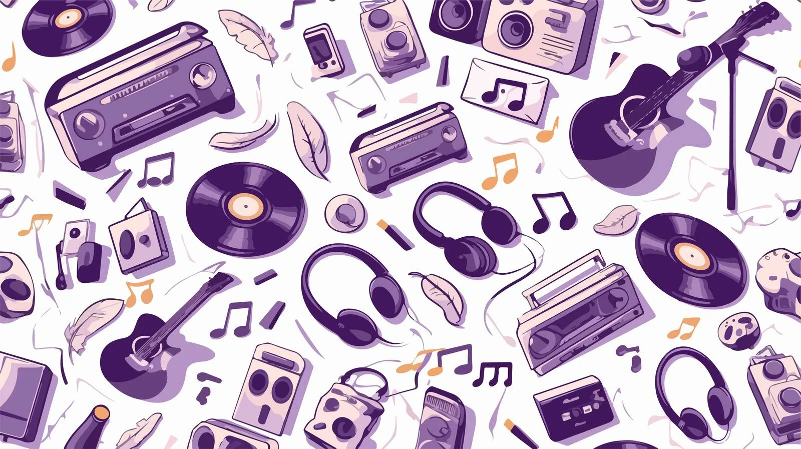 Vintage Music Gadgets Seamless Pattern Design — free download from Dotvec