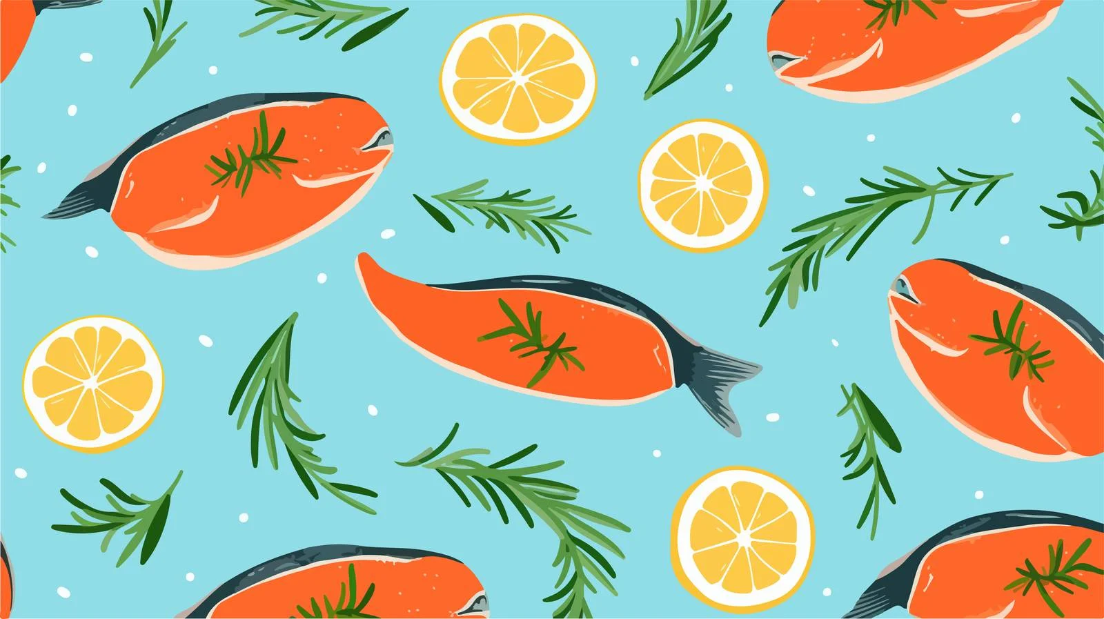 Salmon Rosemary Pattern — free download from Dotvec