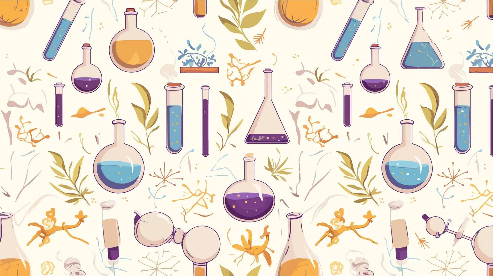 Laboratory Equipment Seamless Pattern – free flasks image from Dotvec