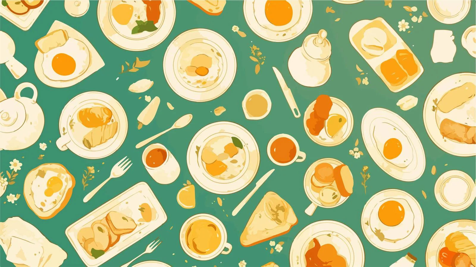 Elegant Breakfast Meal Seamless Pattern — free download from Dotvec