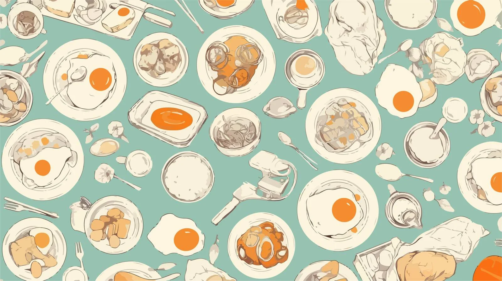 Delicious Breakfast Meal Seamless Pattern Design — free download from Dotvec