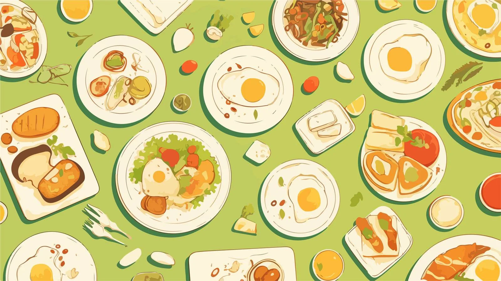 Elegant Breakfast Meal Pattern Design — free download from Dotvec