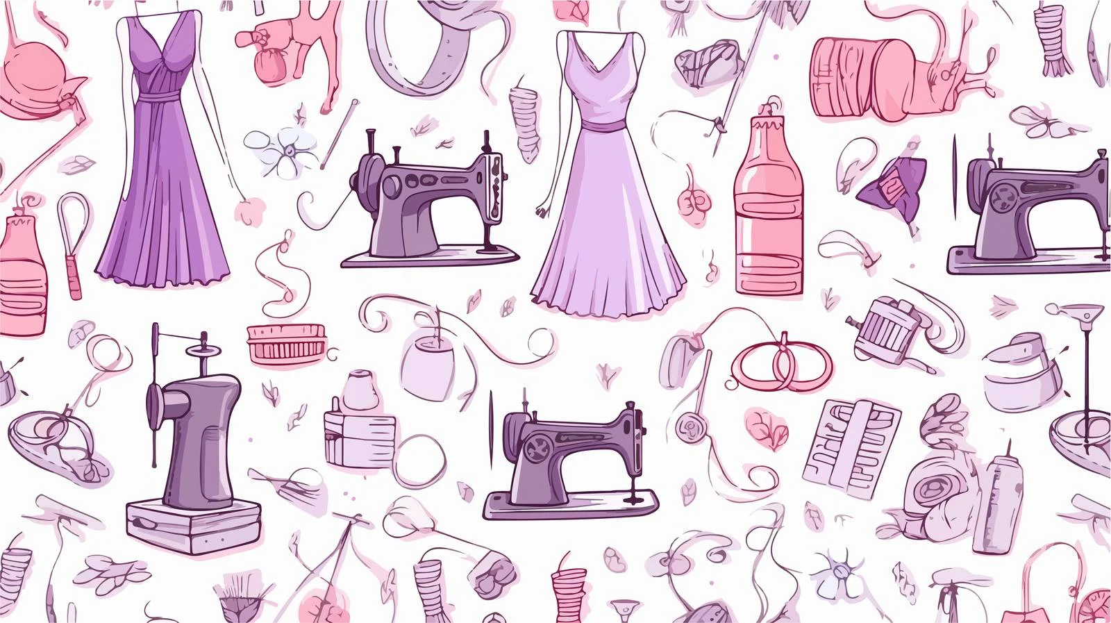 Sewing Elements Seamless Pattern — free download from Dotvec