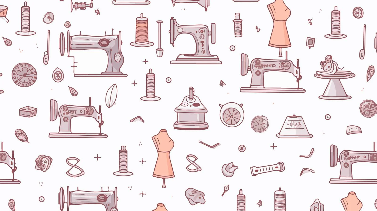 Sewing Elements Seamless Pattern — free download from Dotvec