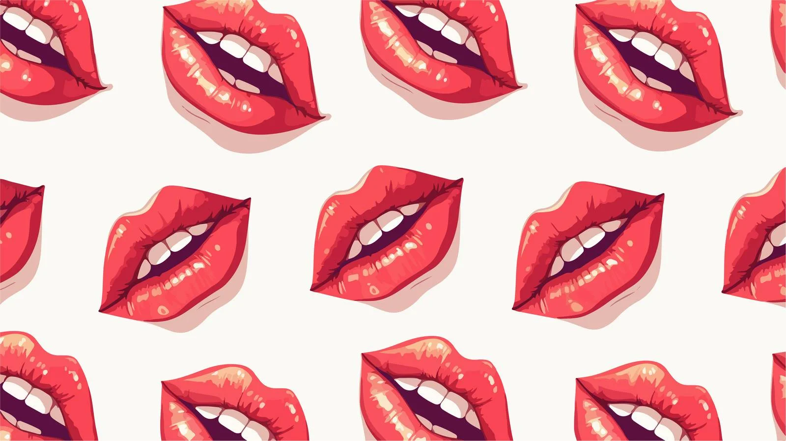 Sensual Lips Pattern on White Background — free download from Dotvec