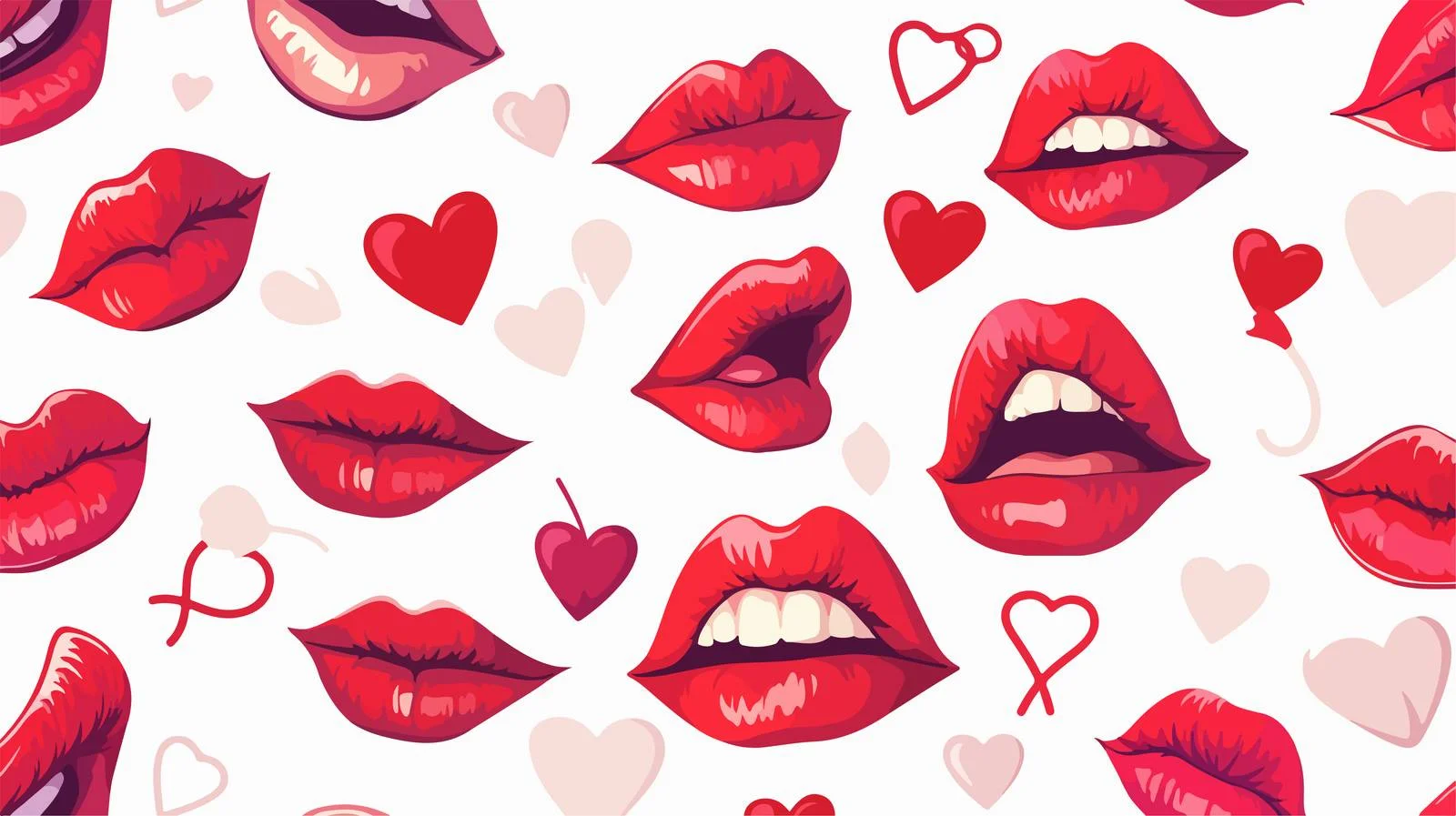 Seductive Female Lips Seamless Pattern Design — free download from Dotvec