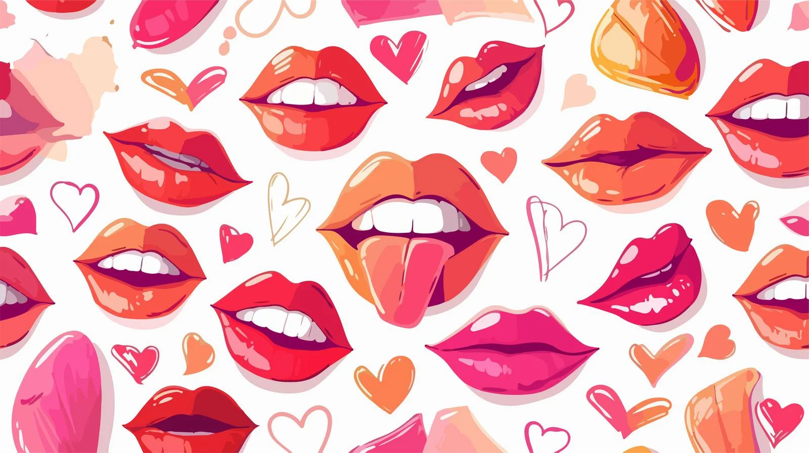Sensuous Female Lips Seamless Pattern Design — free download from Dotvec