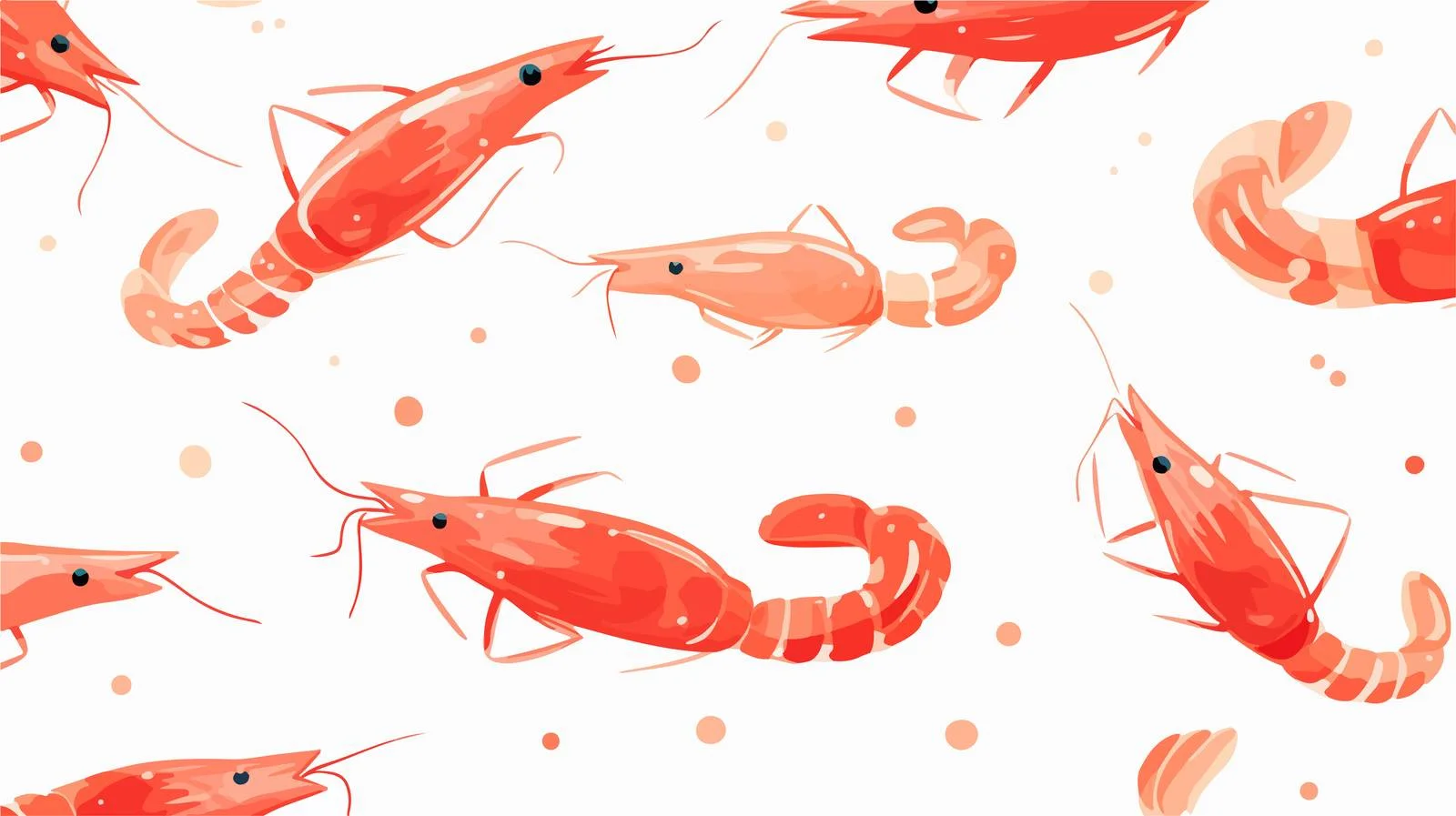 Seafood Shrimp Seamless Pattern — free download from Dotvec