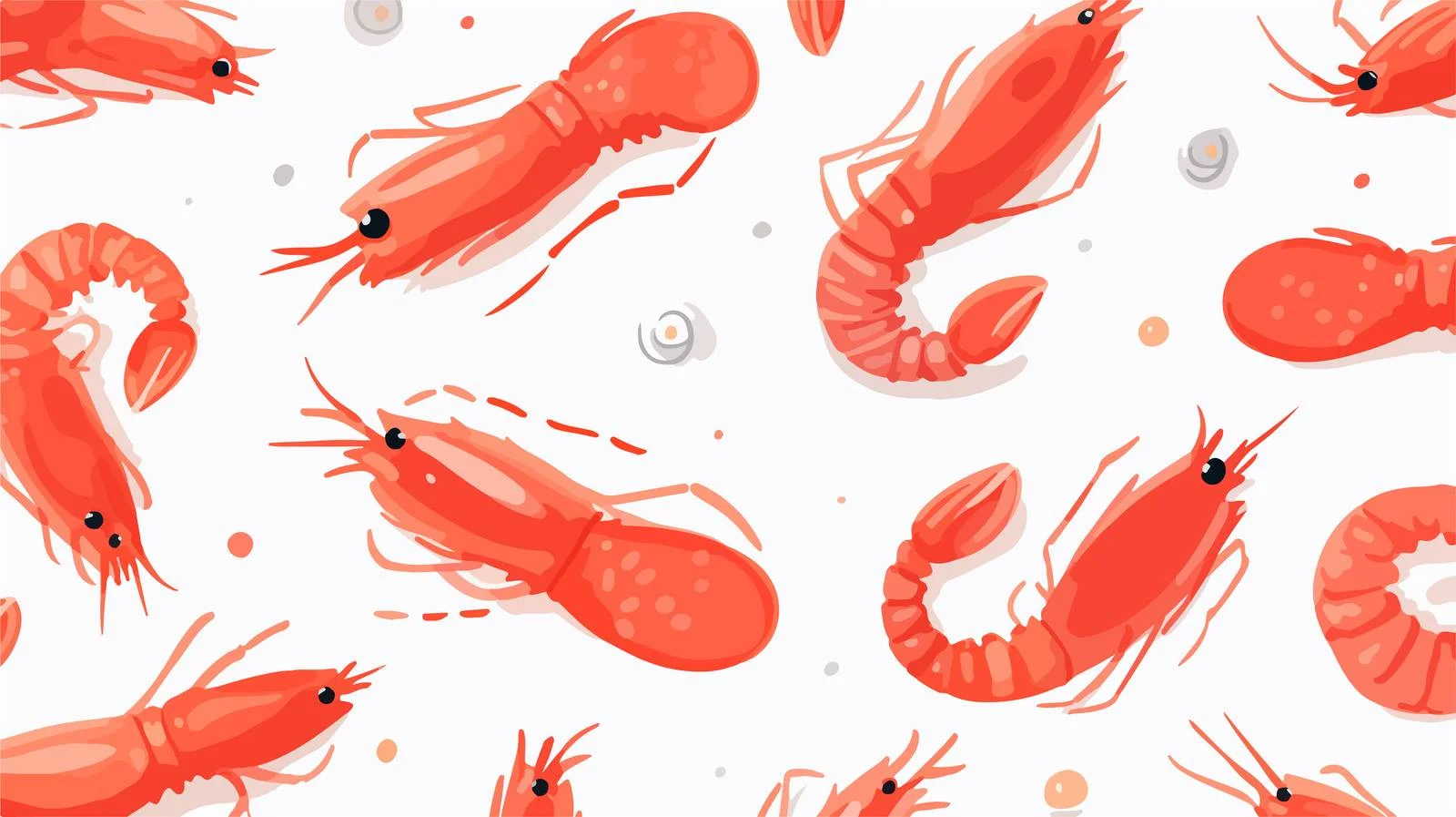 Seafood Shrimp Seamless Pattern — free download from Dotvec