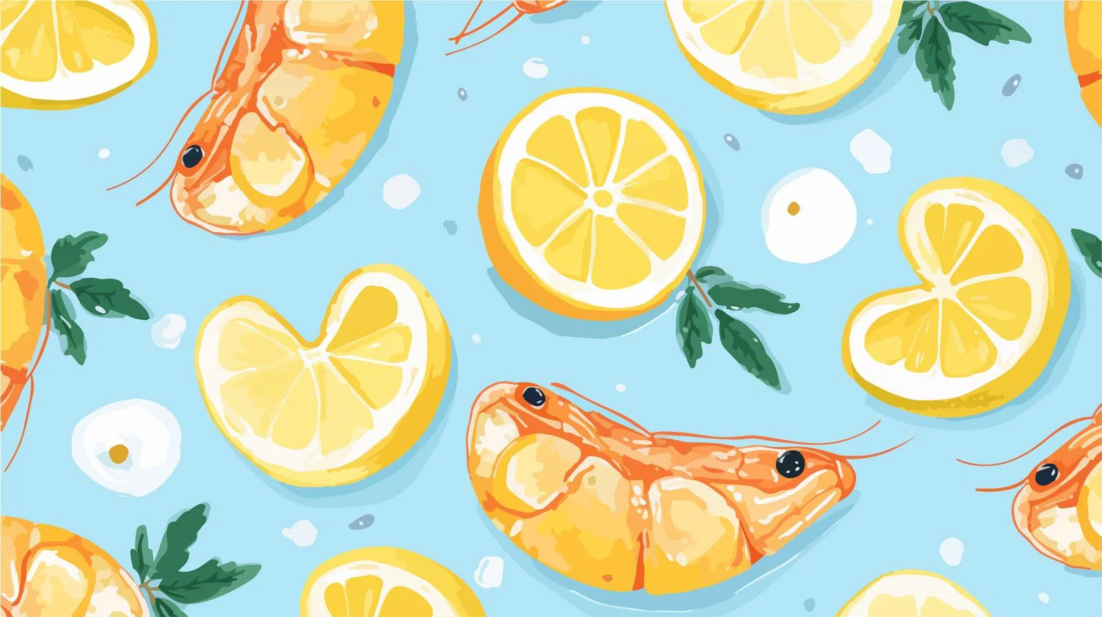 Seafood Citrus Pattern — free download from Dotvec