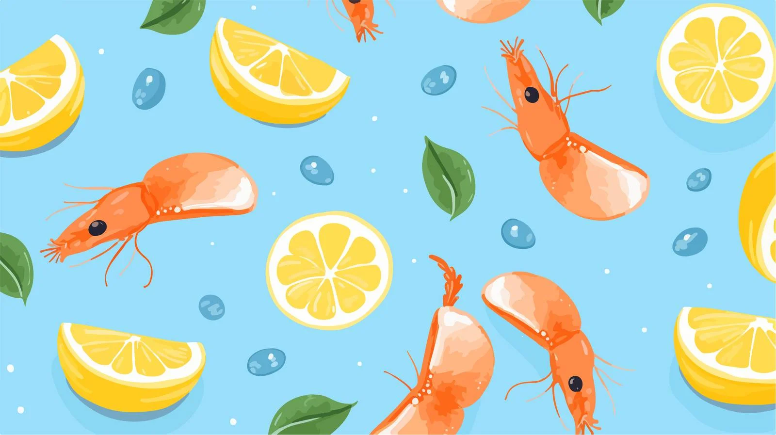 Seafood Lemon Slice Pattern — free download from Dotvec