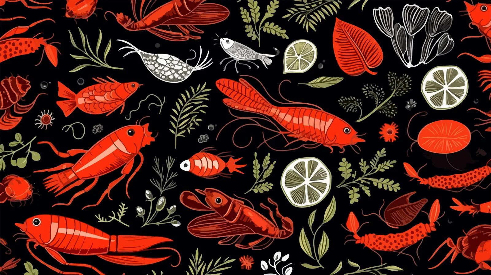 Underwater Creatures Seamless Pattern — free download from Dotvec