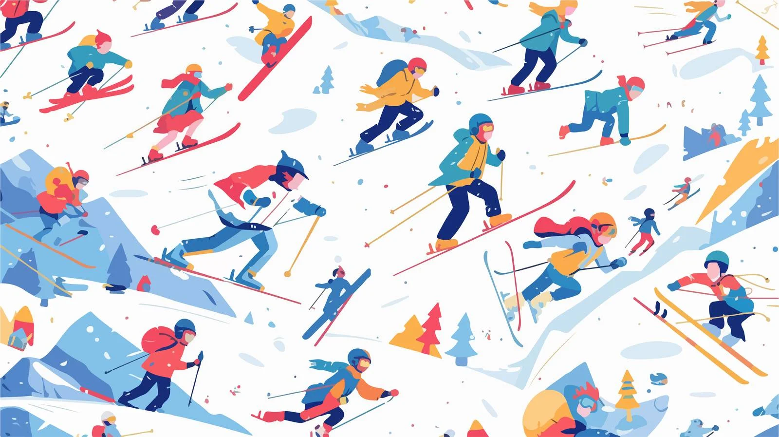 Winter Sports Themed Seamless Pattern Design — free download from Dotvec