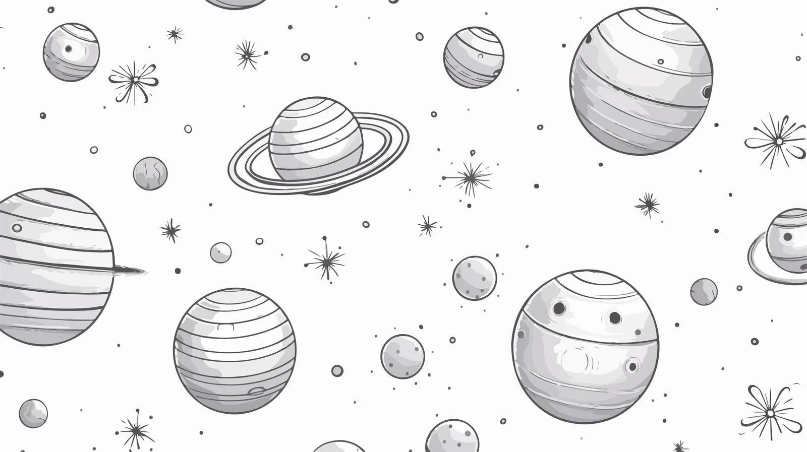 Space Planets Seamless Pattern — free download from Dotvec