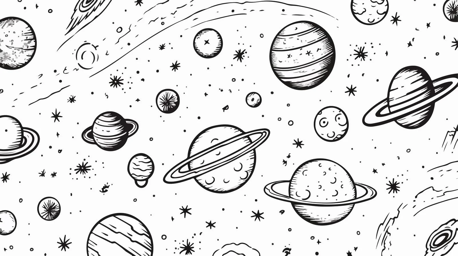 Space Planets Seamless Pattern — free download from Dotvec