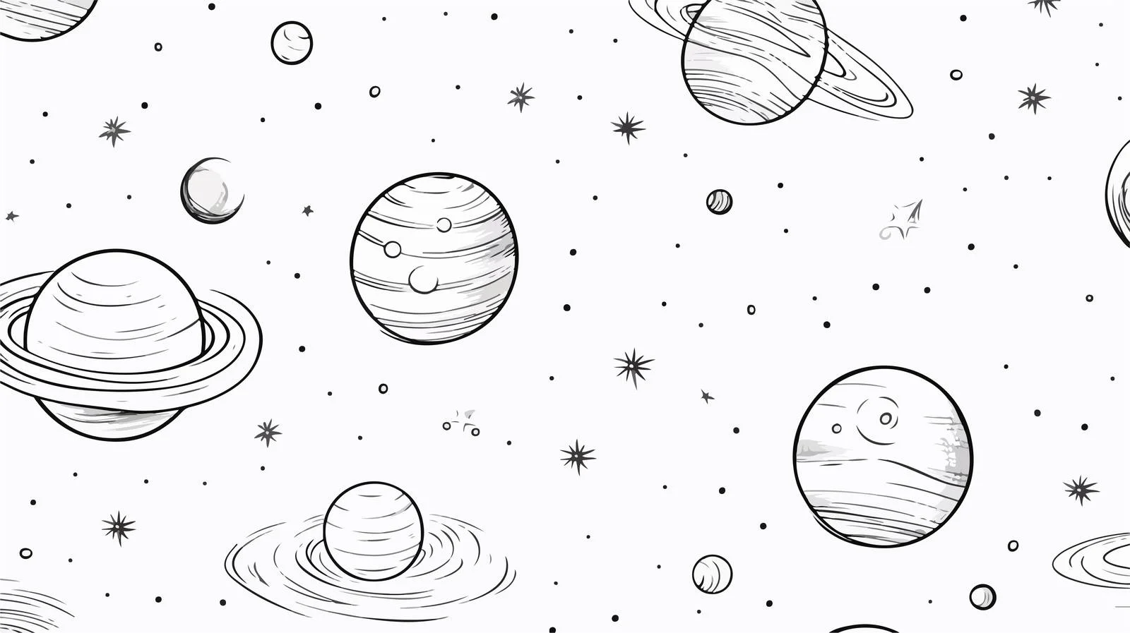 Space Planets Seamless Pattern — free download from Dotvec
