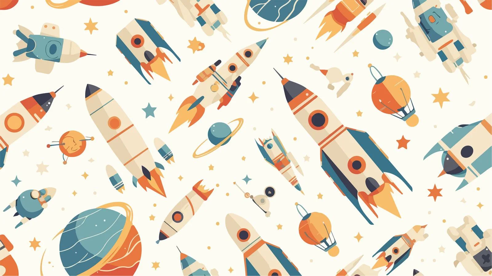 Spacecraft and Rockets Pattern in Galaxy — free download from Dotvec