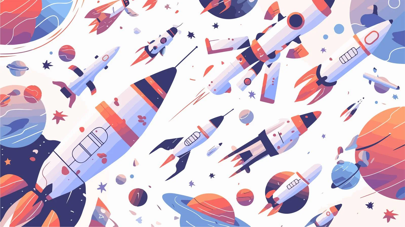 Space Rockets Seamless Pattern Design — free download from Dotvec
