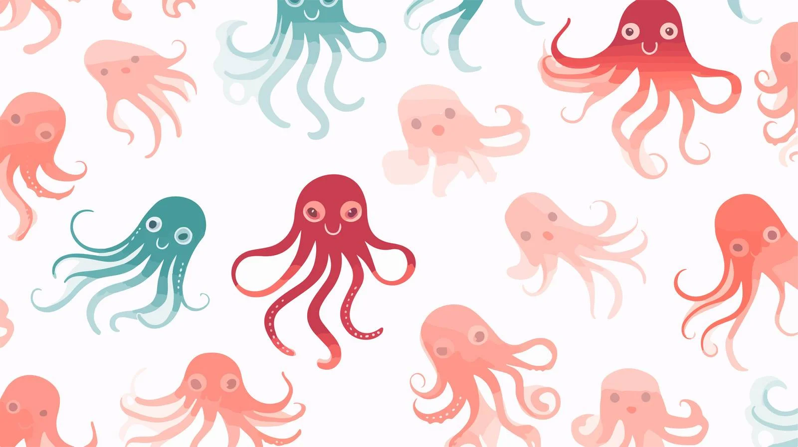 Squid Seamless Hand-Drawn Pattern — free download from Dotvec