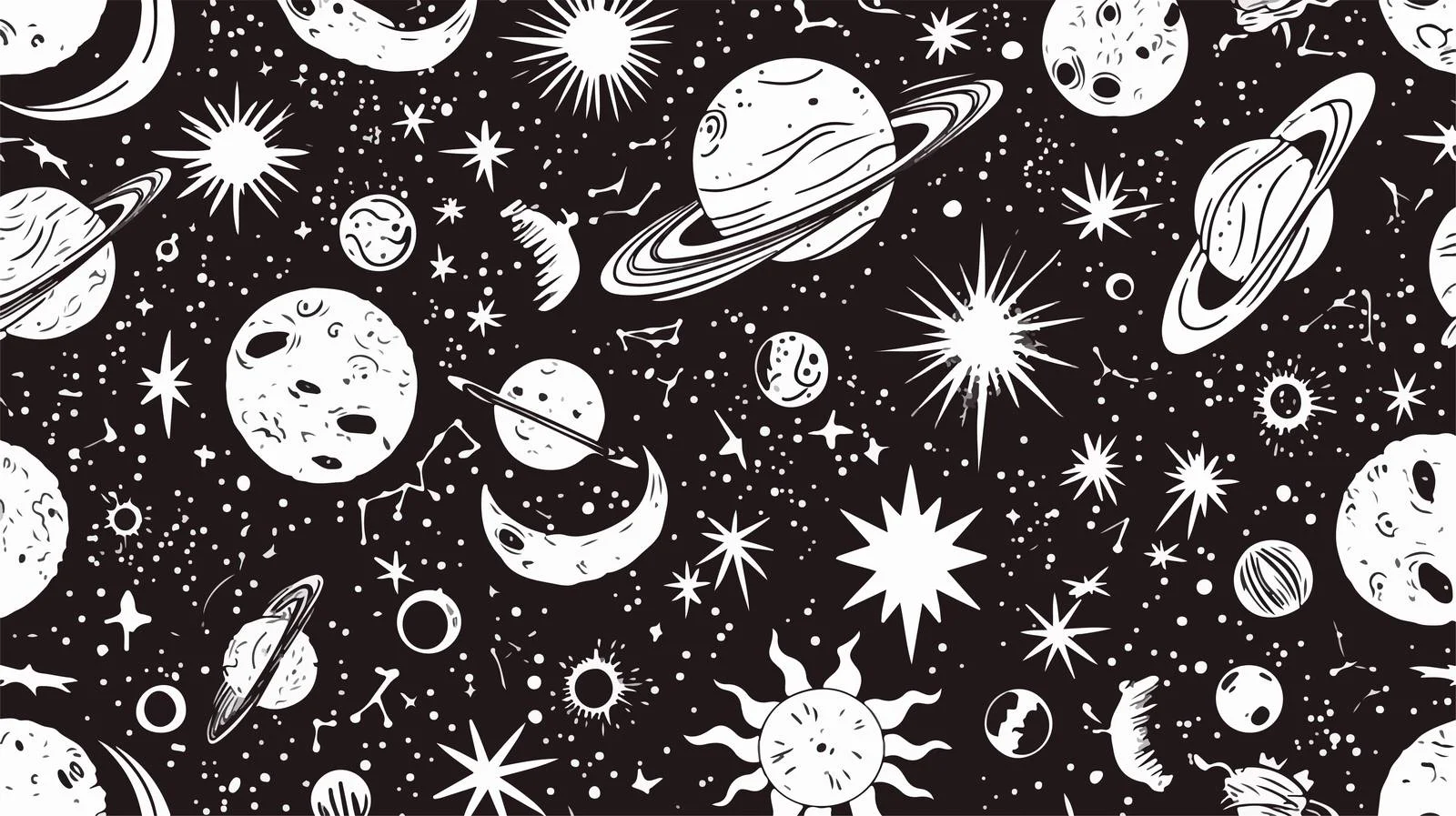 Starry Celestial Seamless Pattern with Stars — free download from Dotvec