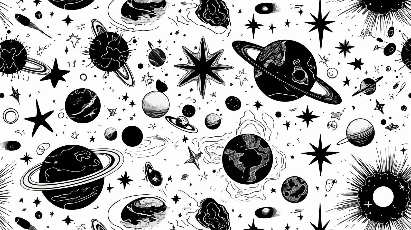 Celestial Stars Seamless Pattern in Night Sky — free download from Dotvec