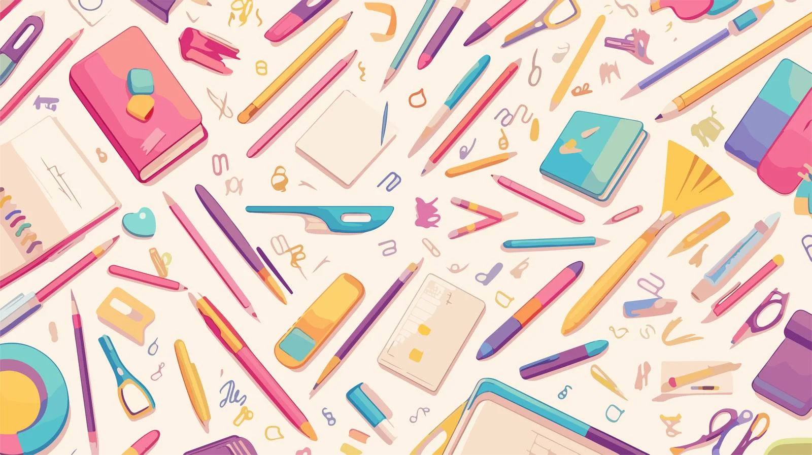 Stationery and Office Supplies Seamless Pattern — free download from Dotvec