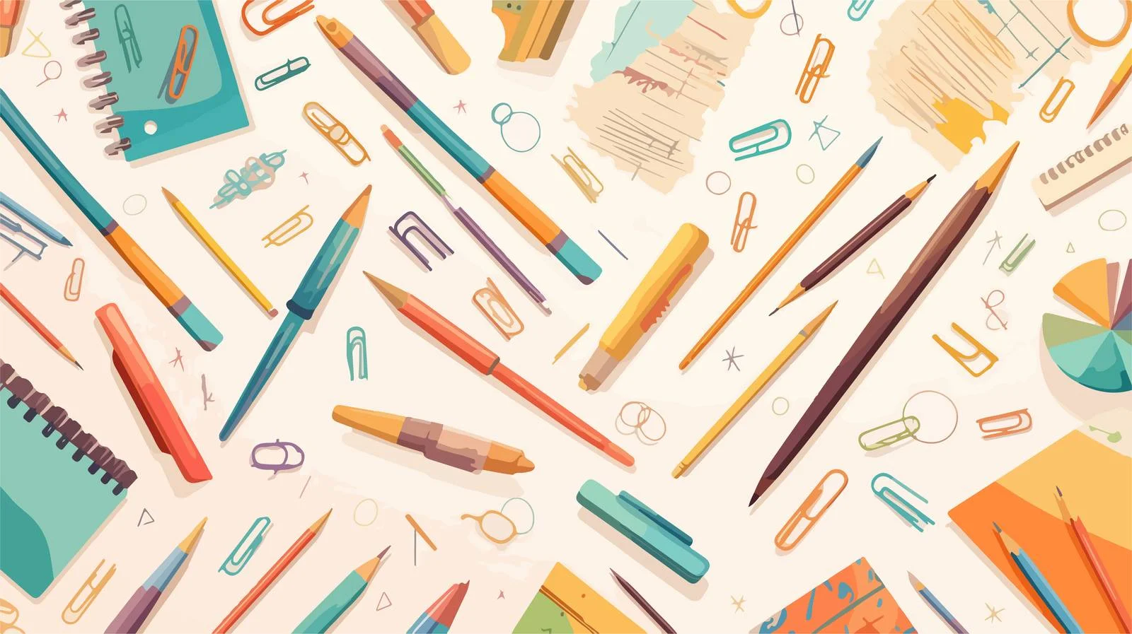 Stationery Drawing Utensils Seamless Pattern Design — free download from Dotvec