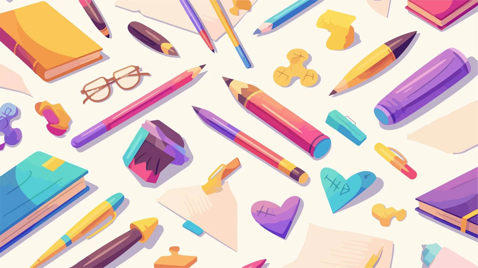 Stationery Drawing Utensils Seamless Pattern Design — free download from Dotvec