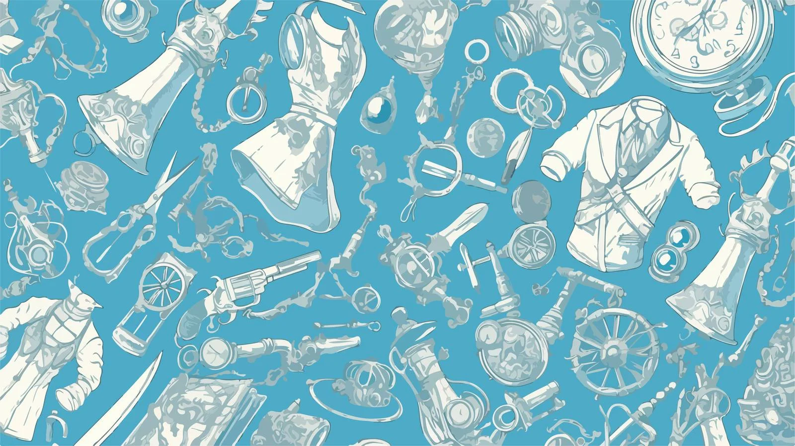 Steampunk Attributes Seamless Pattern Design — free download from Dotvec