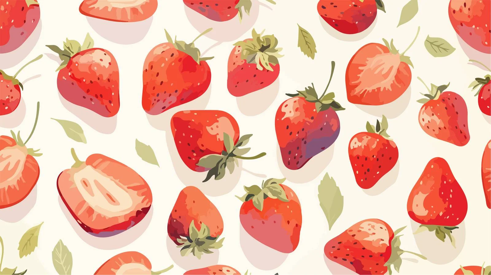Strawberry pattern for endless background design — free download from Dotvec
