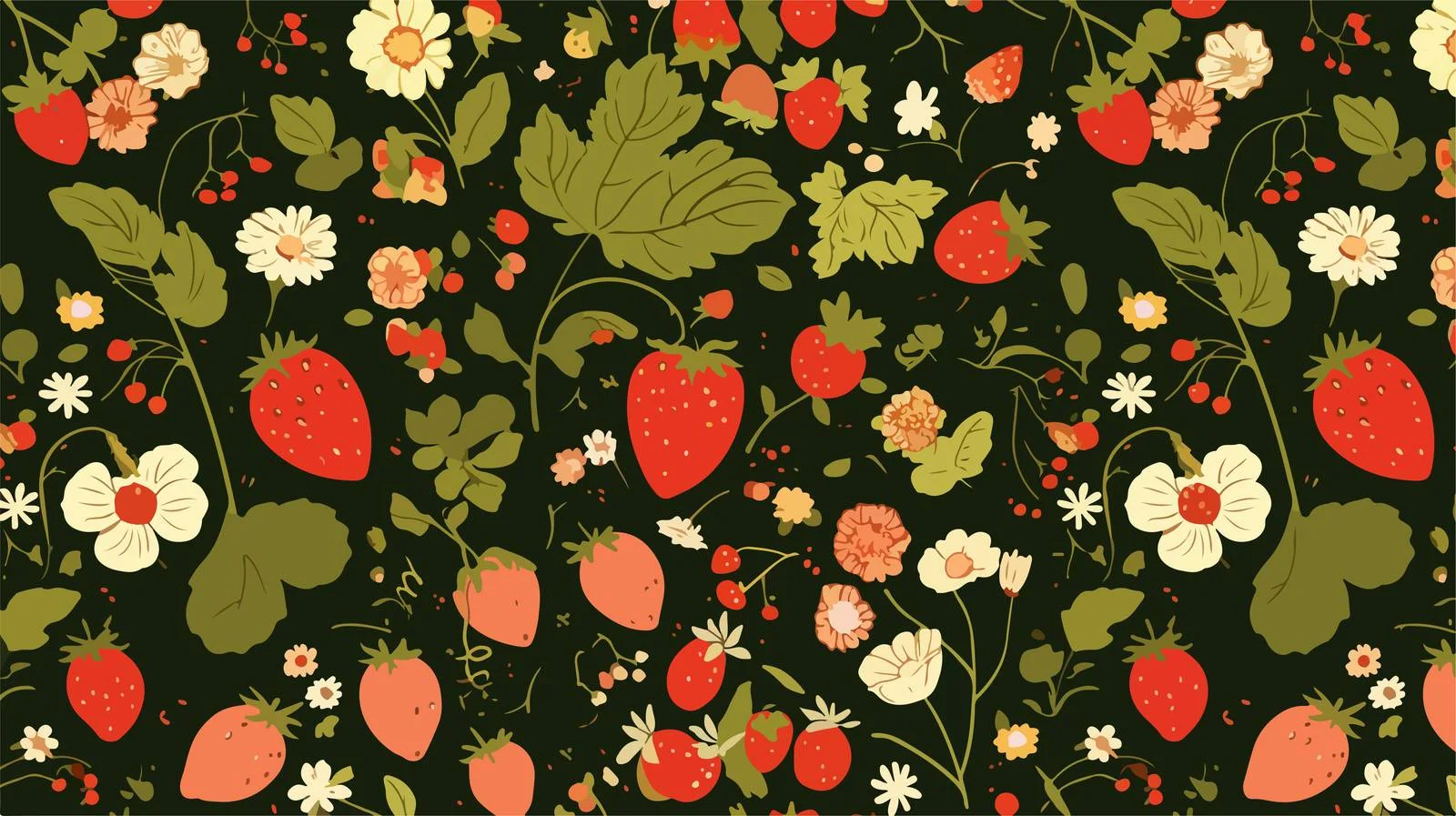 Whimsical Fruit and Floral Seamless Pattern — free download from Dotvec