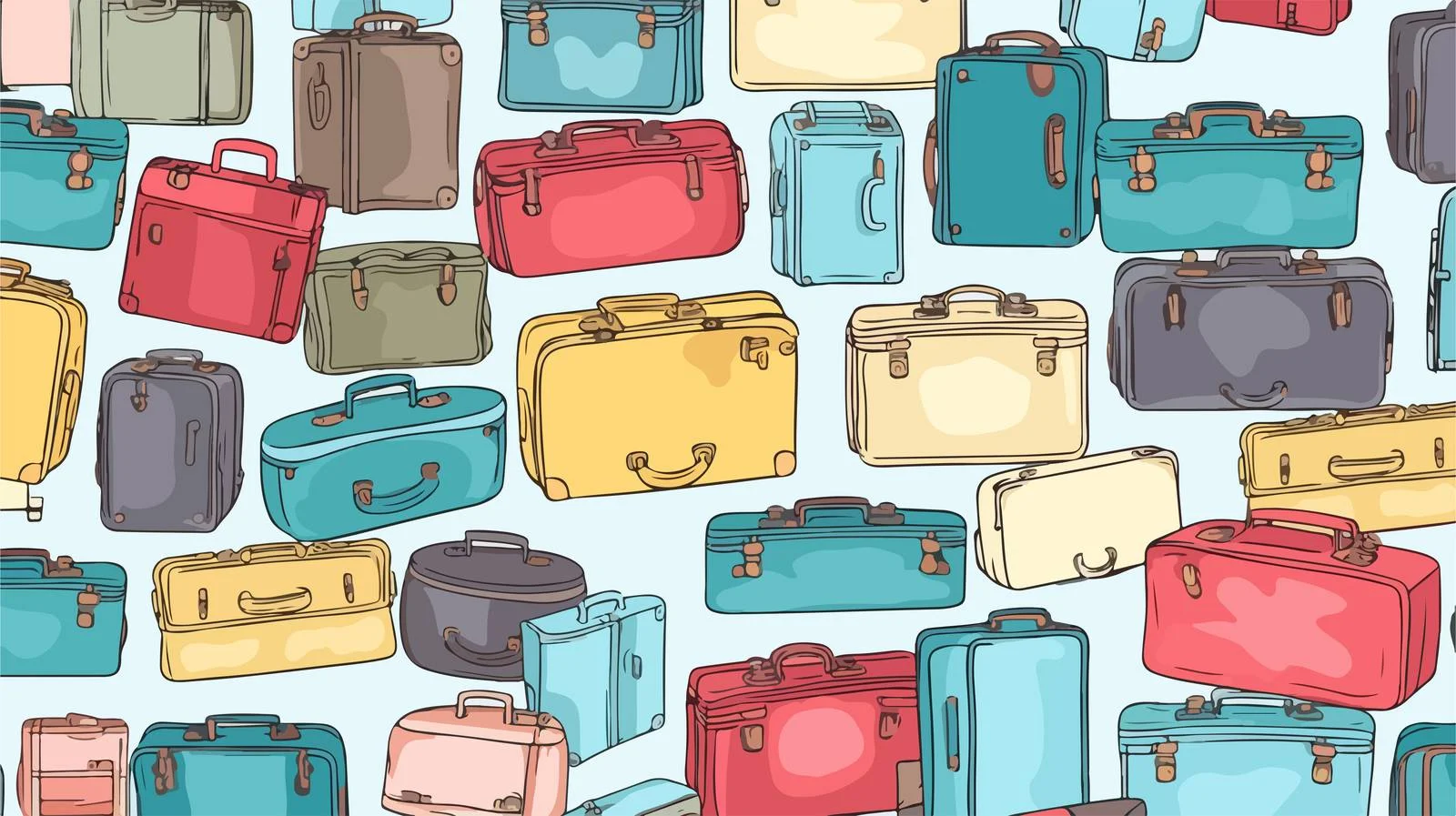 Hand-drawn Suitcase Pattern — free download from Dotvec