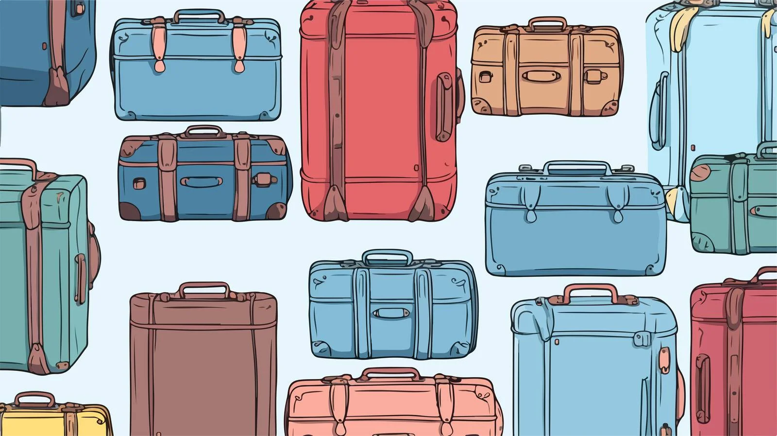 Travel Suitcase Outline Pattern – free repeated image from Dotvec