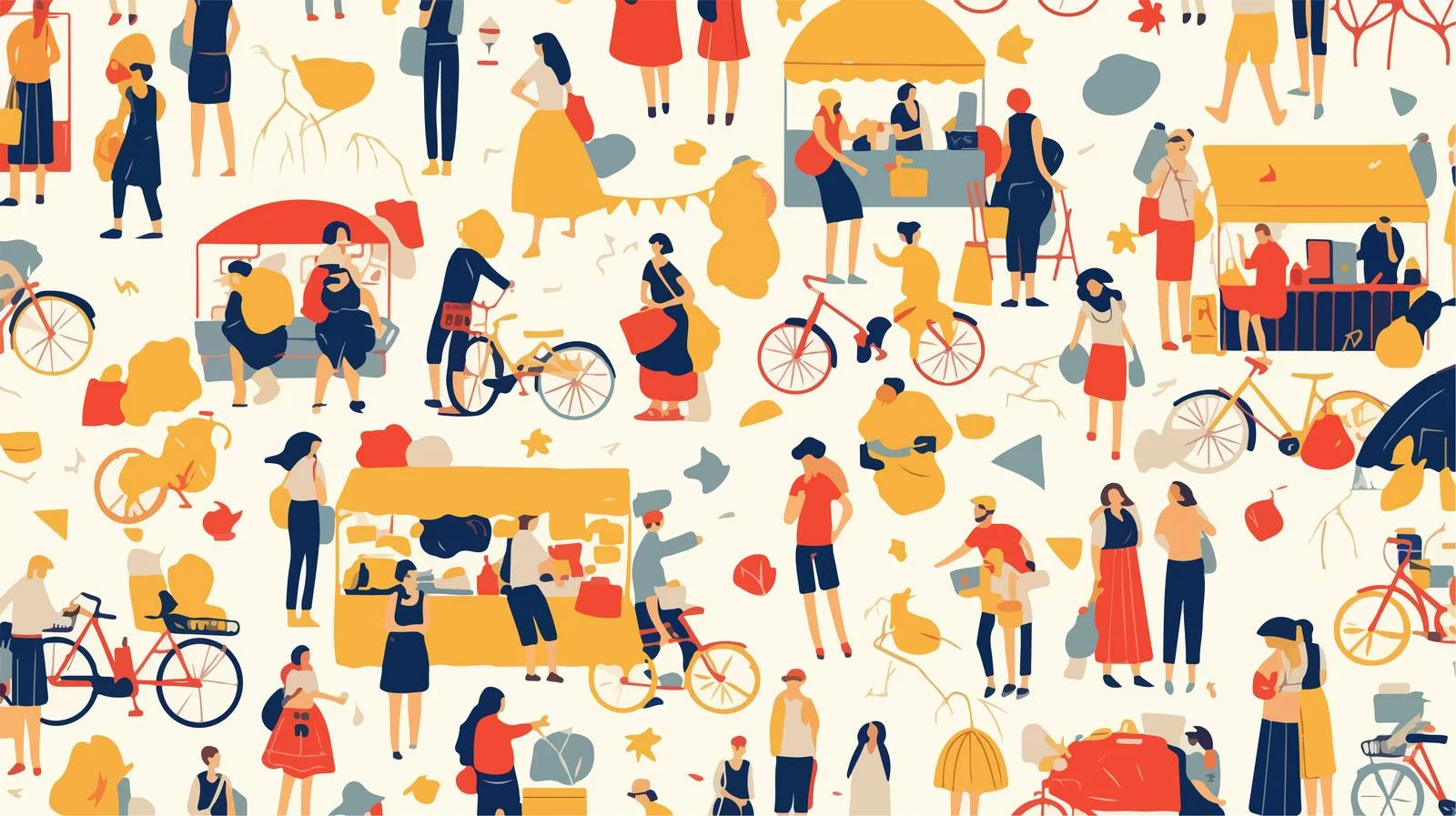 Summer Garage Sale Street Flea Market Pattern — free download from Dotvec
