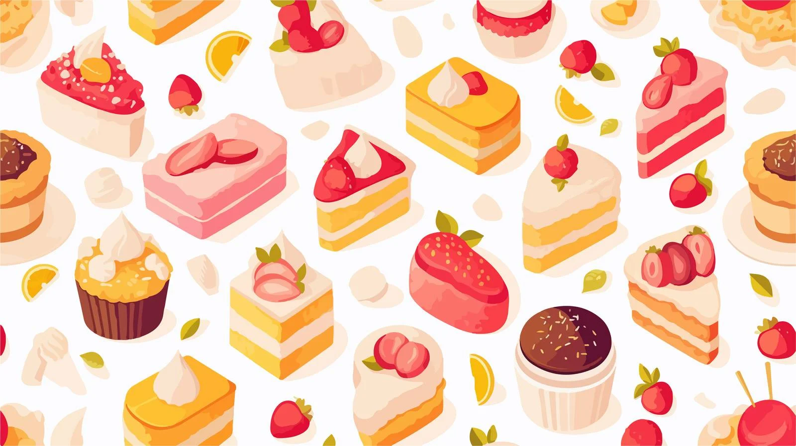 Delicious Dessert Sweet Treats Seamless Pattern — free download from Dotvec