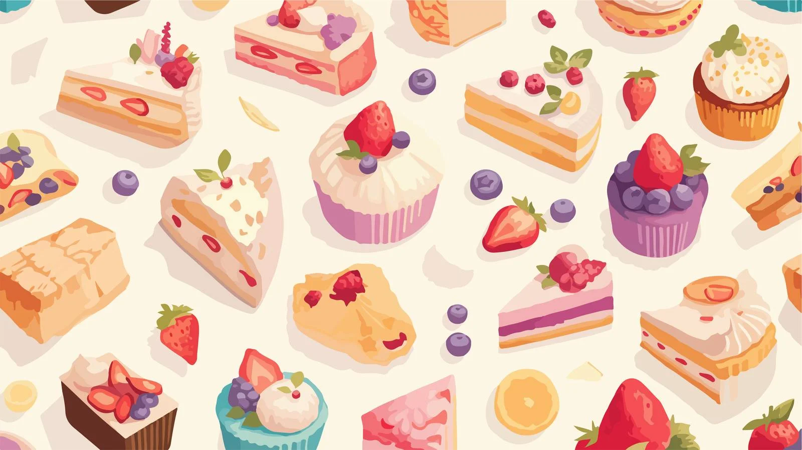 Delicious Dessert Seamless Pattern with Sugars — free download from Dotvec