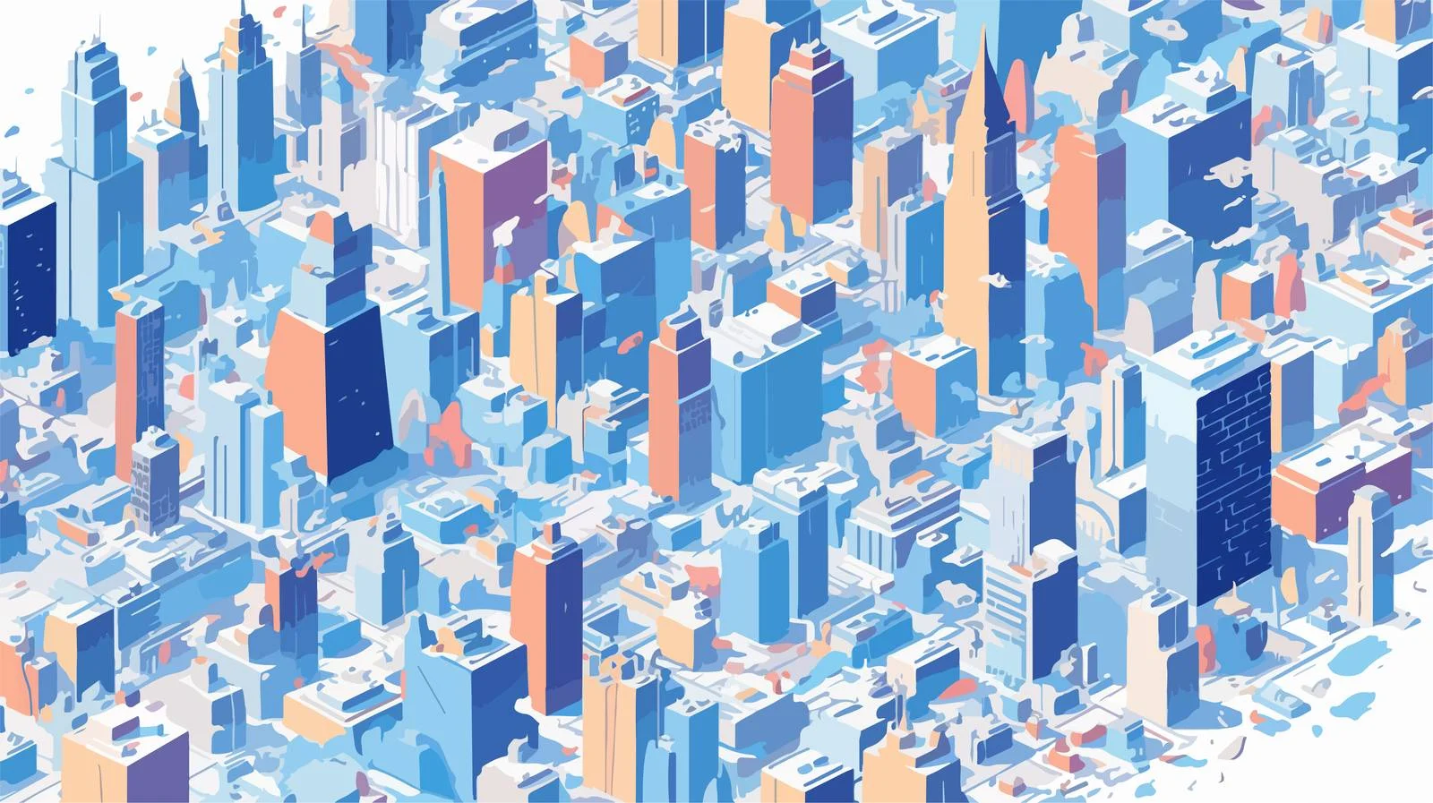 Isometric City Buildings Seamless Pattern Design — free download from Dotvec