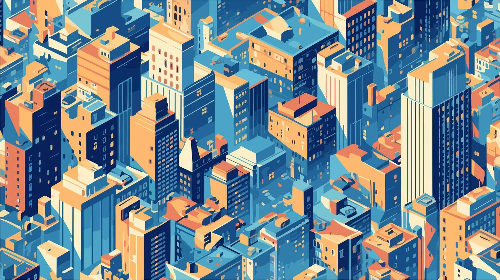 Urban Isometric Building Pattern — free download from Dotvec