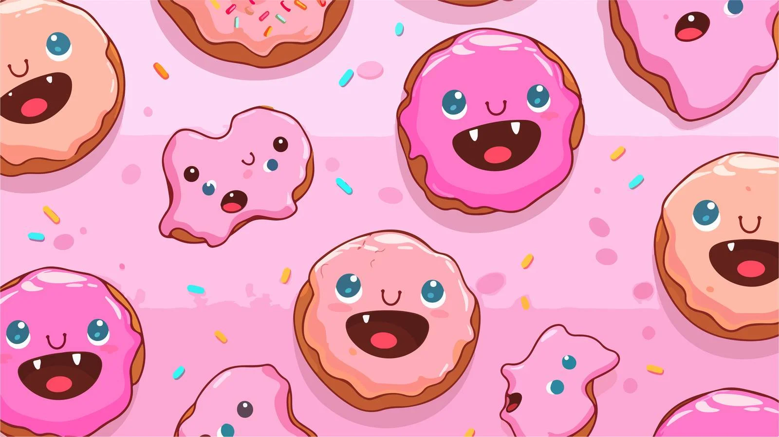 Donut Mascot Seamless Pattern — free download from Dotvec