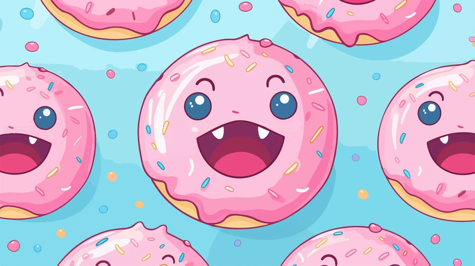 Donut Character Seamless Pattern — free download from Dotvec