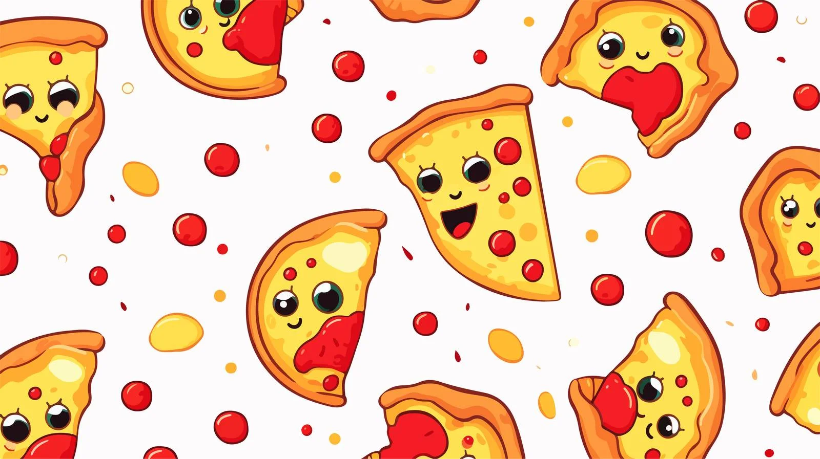 Pizza Mascot Seamless Pattern — free download from Dotvec