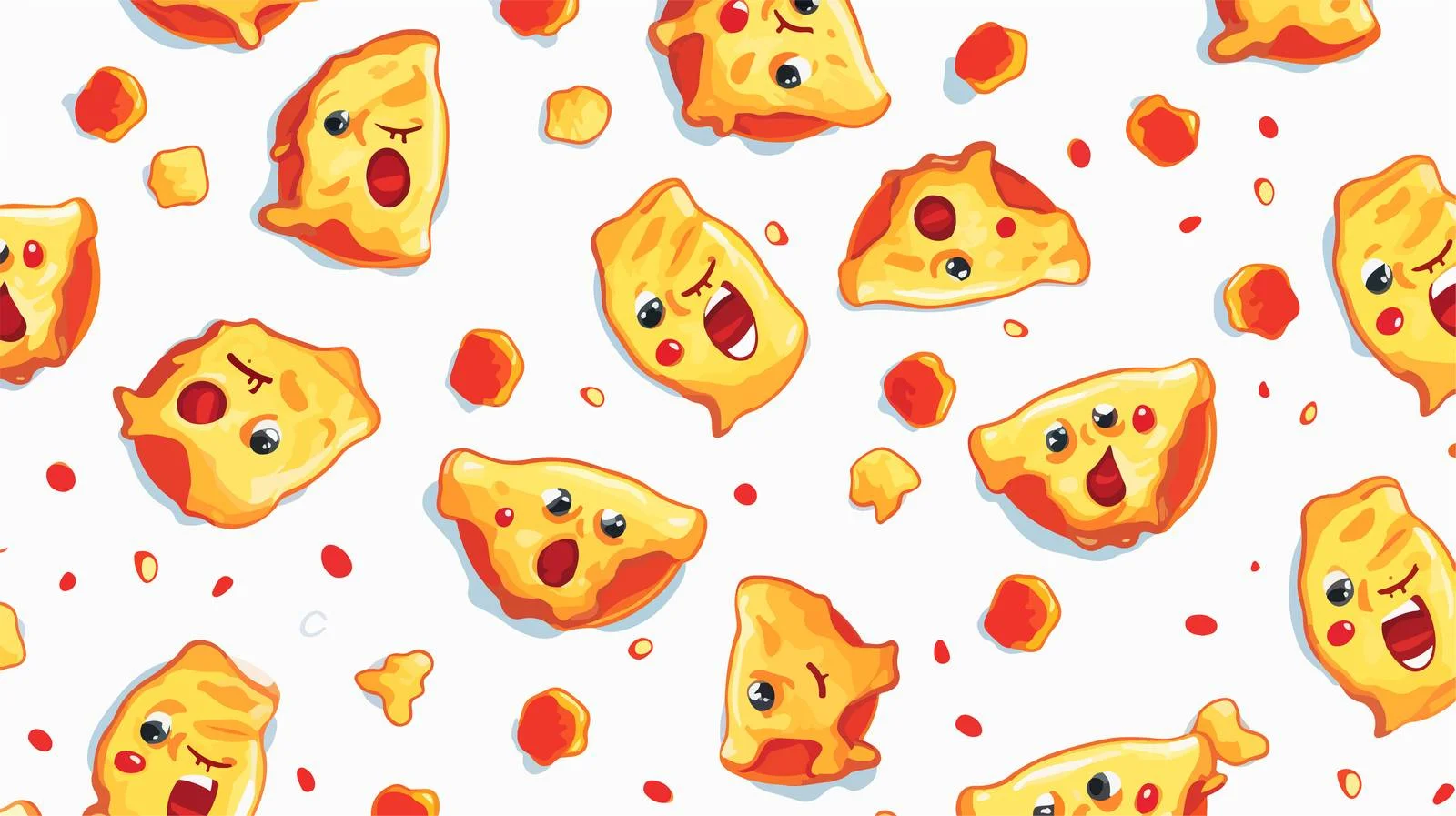 Pizza Mascot Seamless Pattern Design — free download from Dotvec
