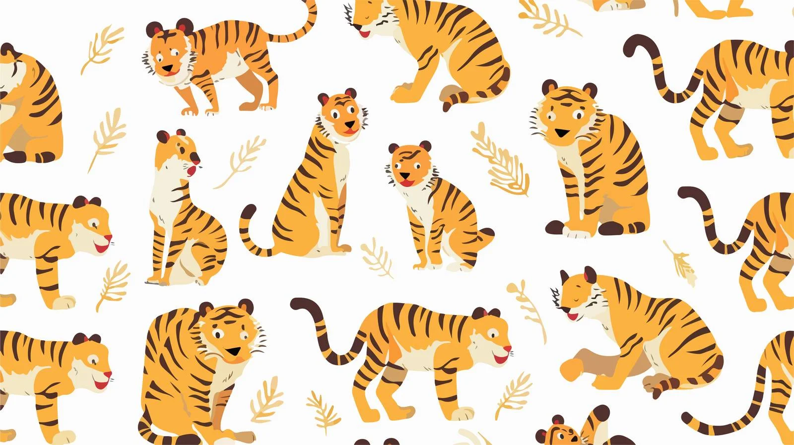 Elegant Tiger Pattern on White Background — free download from Dotvec