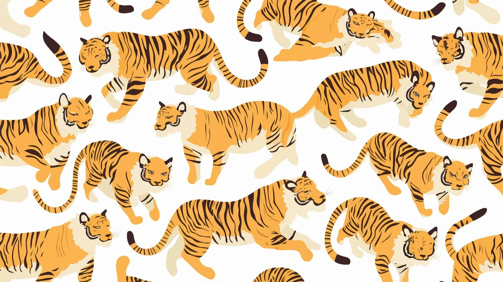 Tiger Print on White Background Repeating — free download from Dotvec