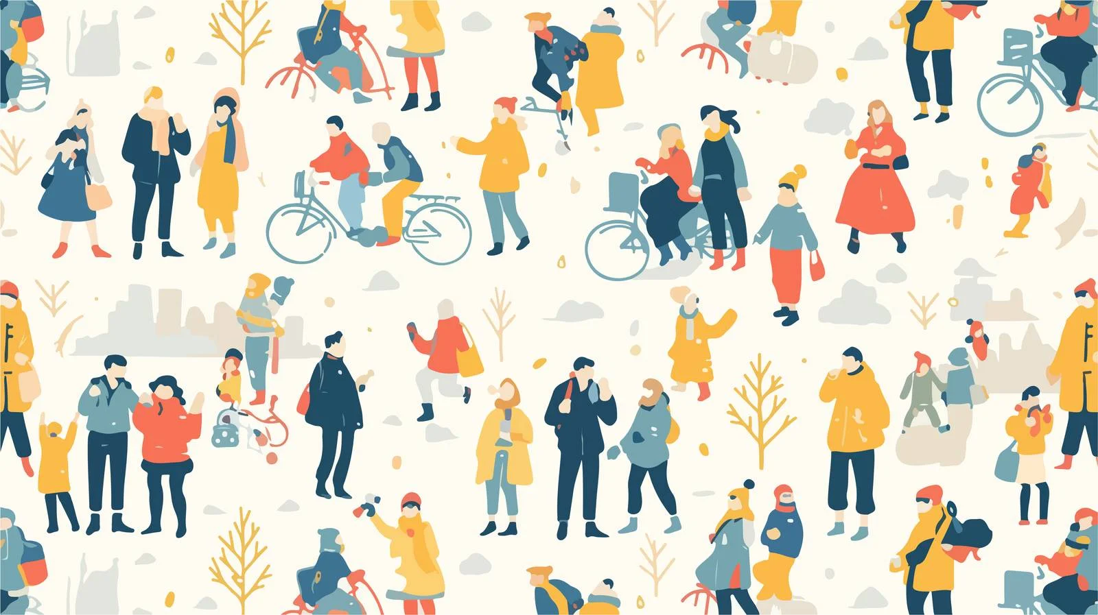 Whimsical Outerwear People Seamless Pattern — free download from Dotvec